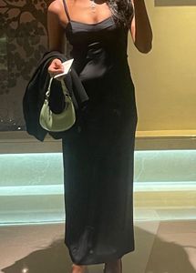 H&amp;M Black Satin Dress