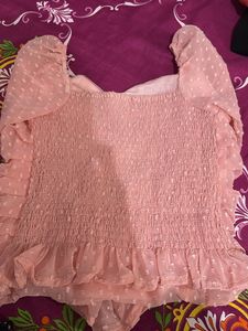 Cute Pink Polka Dot Top