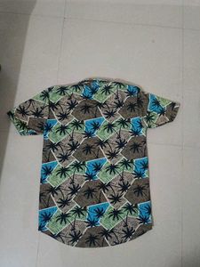 Palm Tree Print Short Sleeve Shirt
