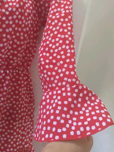 Red Polka Dot A-Line Mini Dress
