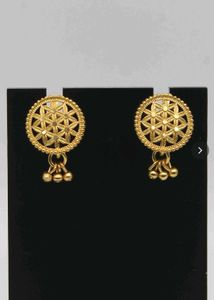 Gold Flower Drop Earrings [ER873]