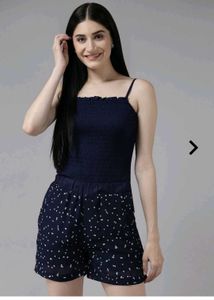 Navy Polka Dot Romper
