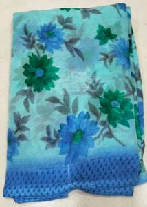 Blue & Green Floral Print Fabric