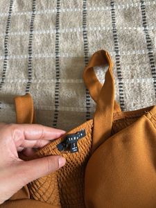 Mustard Front Tie Top