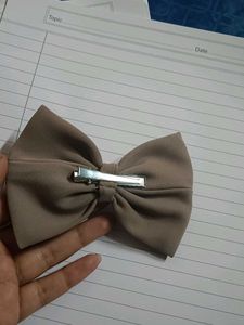 Tan Bow Hair Clip