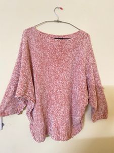 Oversized Pink Chenille Sweater