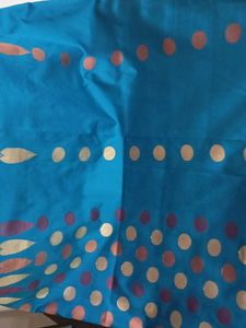 Uppada Pattu Teal Blue Saree with Gold Detail
