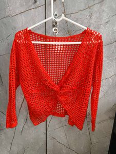 Knit burnt orange top