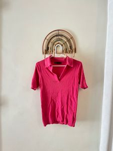 Pink Polo Top