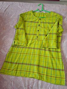 Checkered Green Kurta