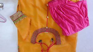 Elegant Yellow &amp; Pink Kurta Set