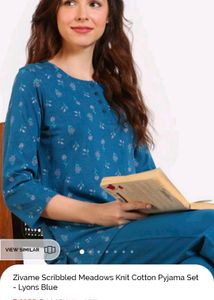 Zivame Scribbled Meadows Knit Cotton Pyjama Set