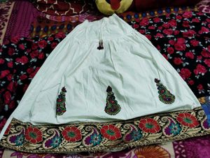 Crystal-Buttoned Top With White Skirt, &amp; Jacket
