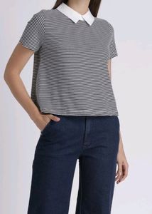Black And White Striped Tshirt