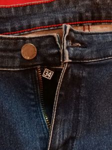 Knee Length Denim Blue Shorts