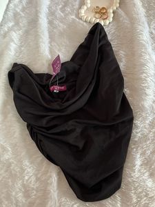 Uptownie Cowl Neck Black Top
