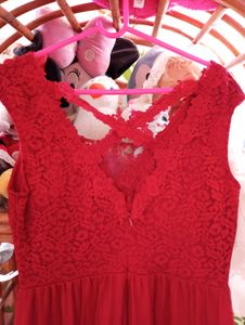 Red Lace Maxi Dress