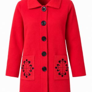 Red Floral Coat