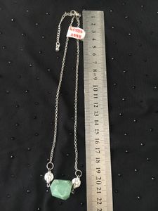 Green faceted Stone Pendant Necklace