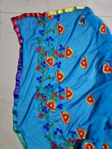 Embroidered Blue Dupatta
