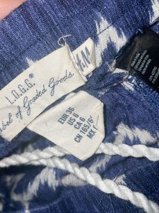 H&amp;M  Womens Blue Viscose Blend Sweat Shorts
