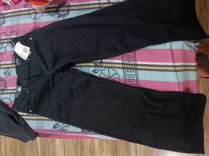 H&amp;M Low Waist Wide Leg Black Trousers