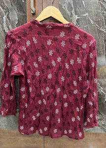 Marie Claire Maroon Tie Up Top