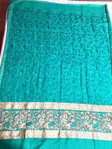Green Embroidered unstitched Dress Material