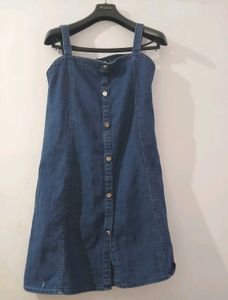 Denim Button-Front Dress