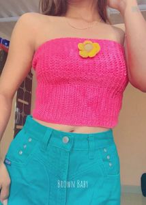Pink Knitted Tube Top