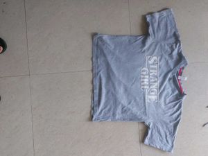 Striped Sleeve Gray Tee