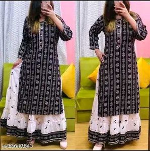 Kurti HIG DEMDNABLE PRITNED TRENDABLE With Skirt