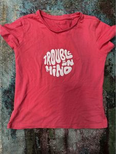 Red "Trouble In Mind" Graphic Tee