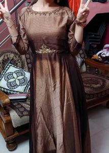 Full Flare Brown Kurta