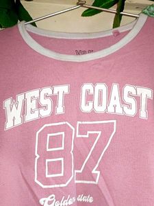 West Coast &#39;87 Pink Crop Top