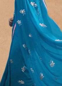 Blue Georgette Party Wear Saree
