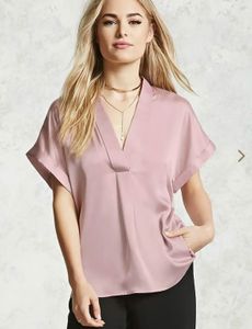 Elegant Pink V-Neck Top
