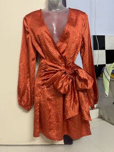 Pintrest Coral One Piece With Balloon Sleeves