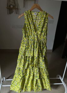 Spring Aurora Bright Yellow Ruffle MAXI