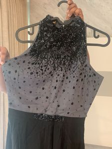 Lovely Halter Neck Grey &amp; Black Jumpsuit