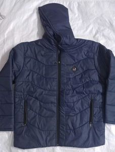 Stylish Blue New Hooded Jacket