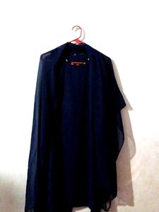 Navy Blue Sheer Cardigan Kurta