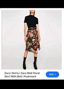 Zara Floral Print Skirt