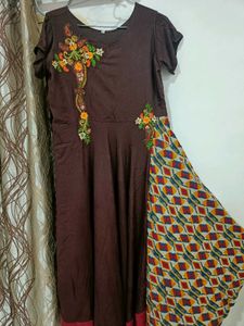 Elegant Brown Embroidered Kurta