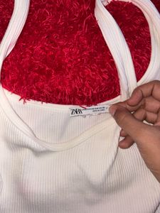 White Sleeveless Crop Top