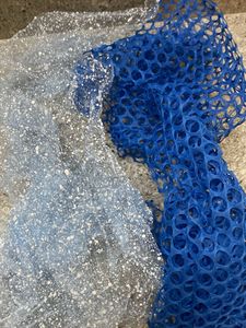 Unique Blue Textured Fabric Piece