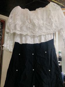Lace Top Black Skirt Dress