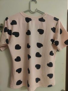 Cute Heart Pink Lounge Shorts Night Suit