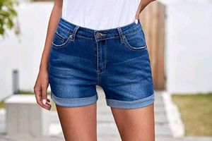 Denim Roll Cuff Shorts