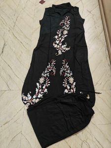 Elegant Black Kurta Set With Afghani Pant